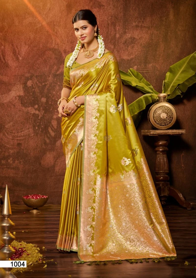Bunawat Masru Satan Vol 3 Satin Silk Sangam Prints Saree Collection 5
