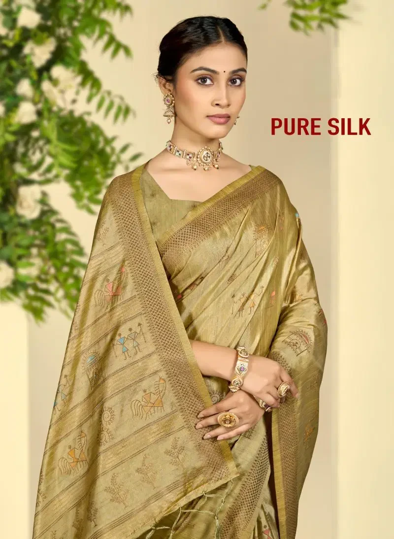 Bunawat Pure Silk Sangam Prints Pure Silk Woven Work Saree