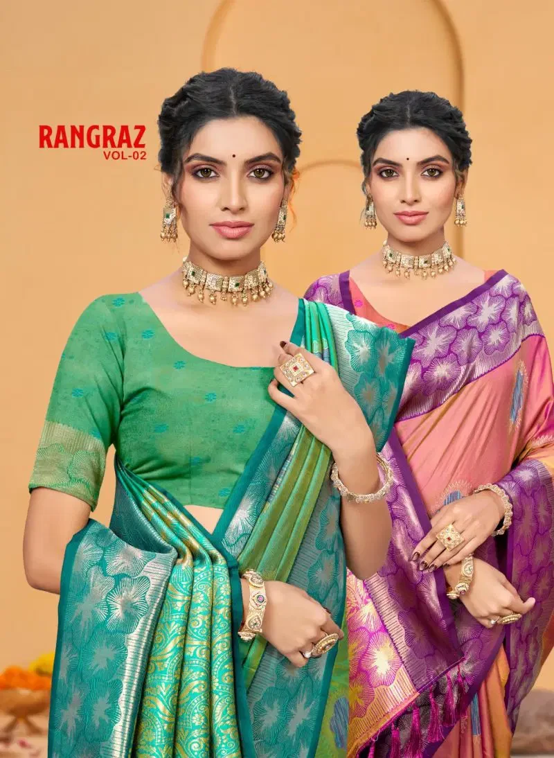 Bunawat Rangraz 2 Soft Silk Sangam Prints Woven Work Saree