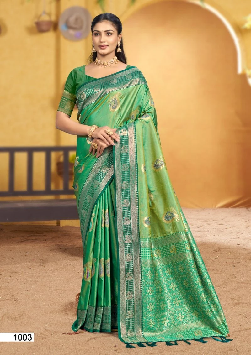 Bunawat Rangraz 3 Soft Silk Sangam Prints Woven Work Saree 4