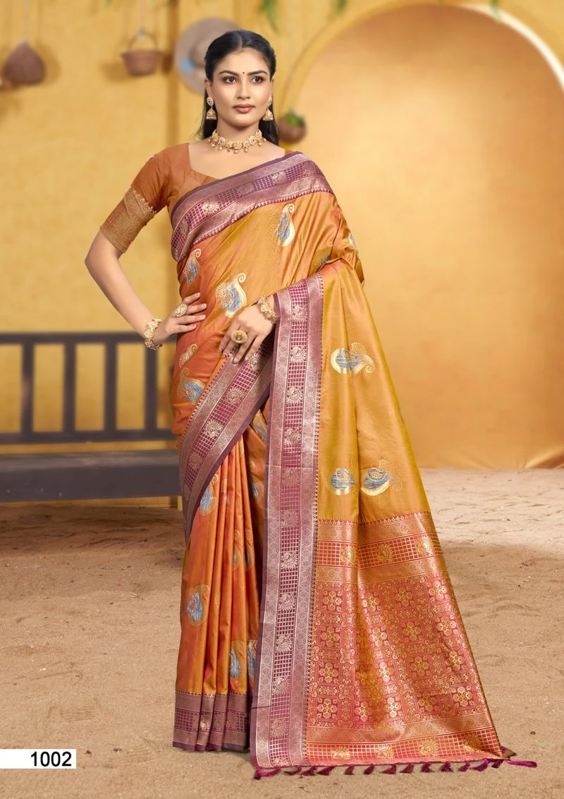 Bunawat Rangraz 3 Soft Silk Sangam Prints Woven Work Saree 6