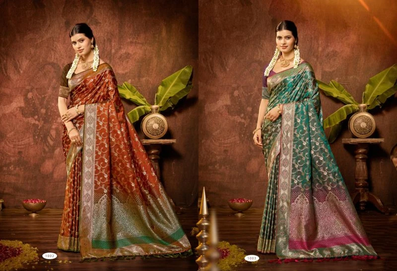 Bunawat Soumya 2 Satin Silk Sangam Prints Woven Work Saree 2