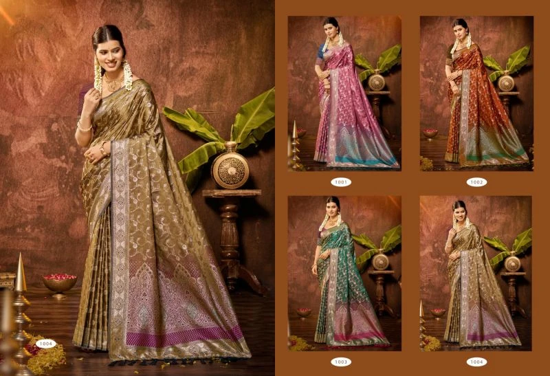 Bunawat Soumya 2 Satin Silk Sangam Prints Woven Work Saree 8