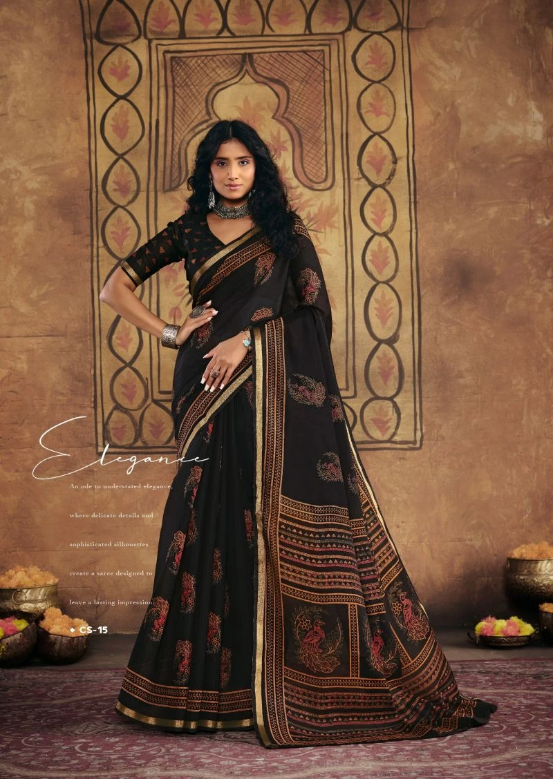 Cockatoos Silk Soft Cotton Kalamkari Printed Saree 2