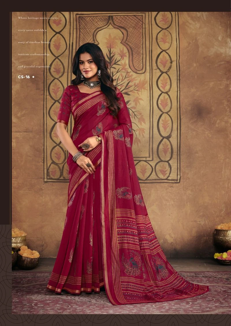 Cockatoos Silk Soft Cotton Kalamkari Printed Saree 6