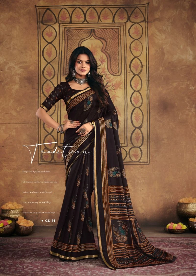Cockatoos Silk Soft Cotton Kalamkari Printed Saree 8