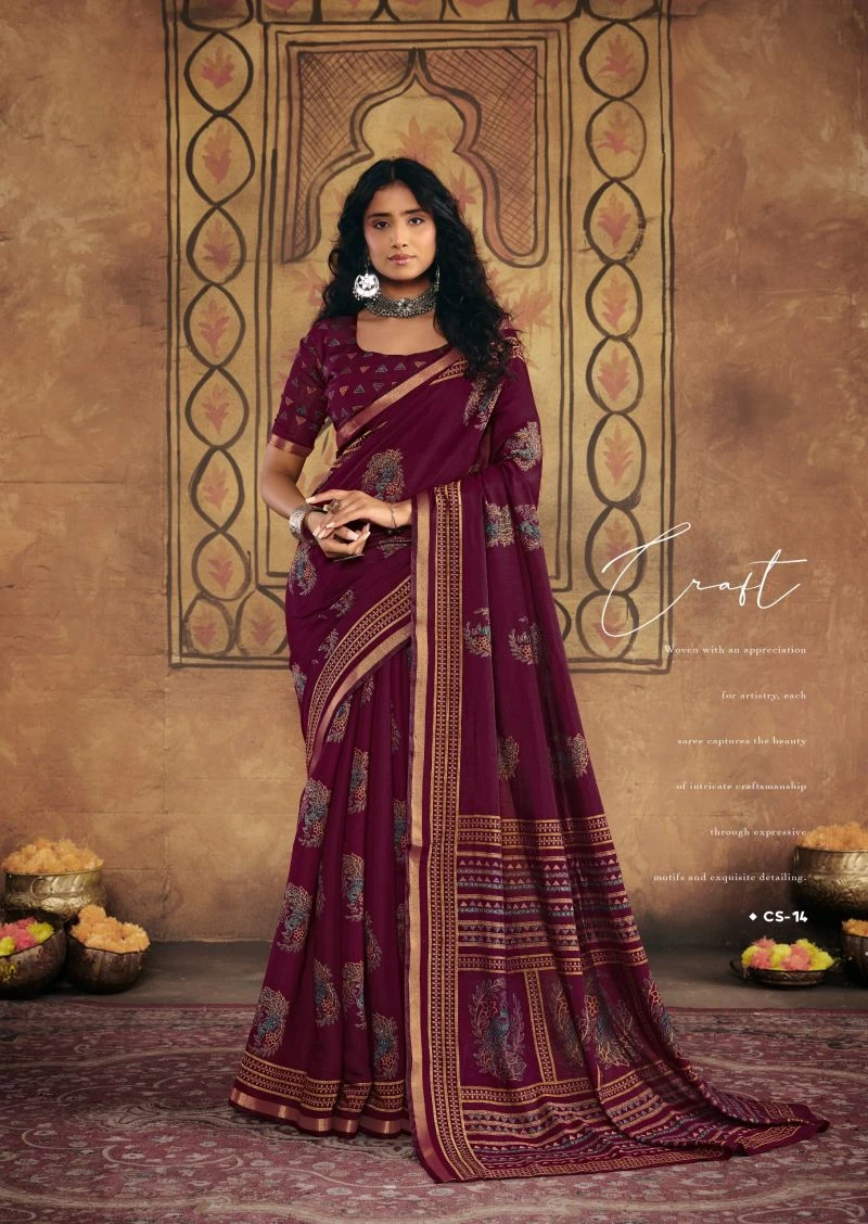 Cockatoos Silk Soft Cotton Kalamkari Printed Saree 9