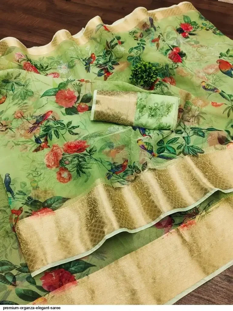 Colkalam Silk Organza Digital Printed Saree Collection 3