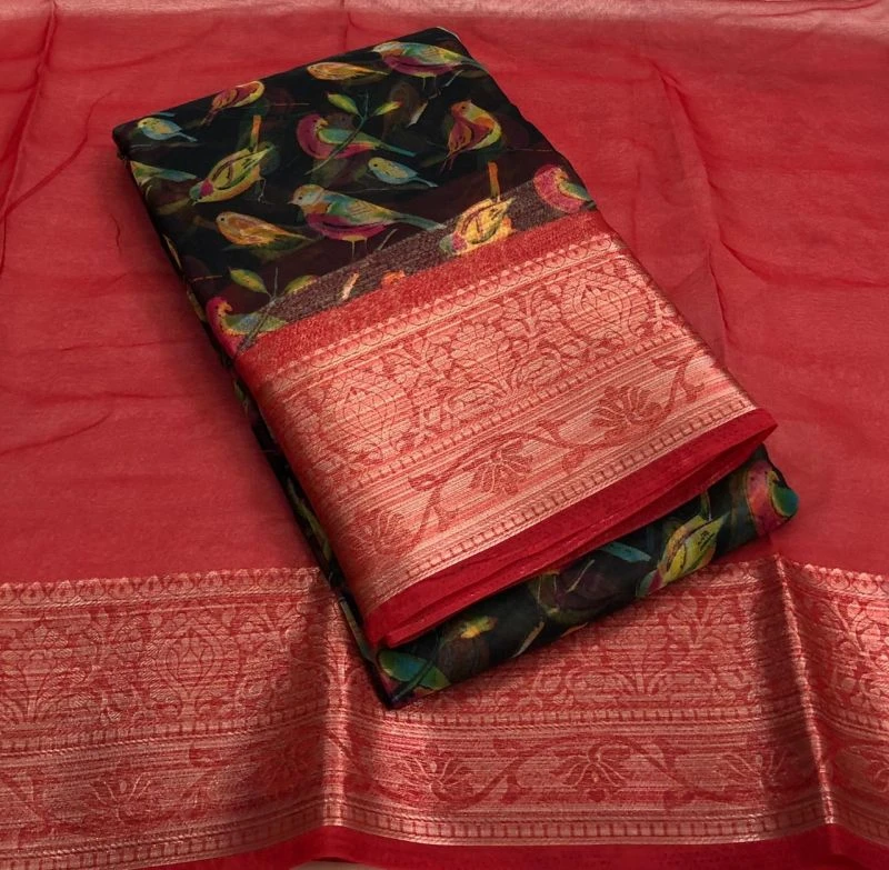 Colkalam Silk Organza Digital Printed Saree Collection 6