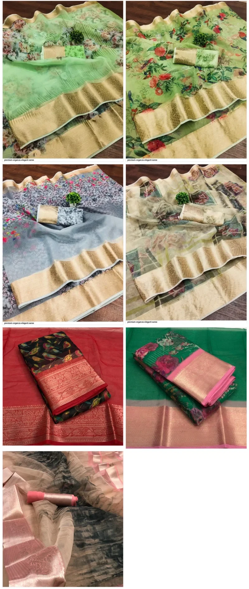 Colkalam Silk Organza Digital Printed Saree Collection 9
