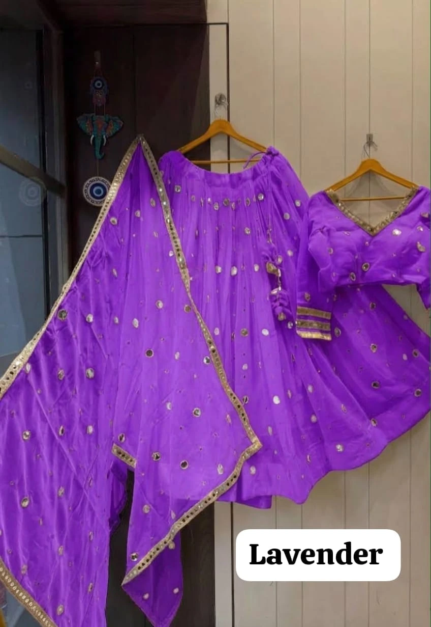 Daya Pure Fox Georgette Lehenga Choli With Heavy Computer Mirror Work 4