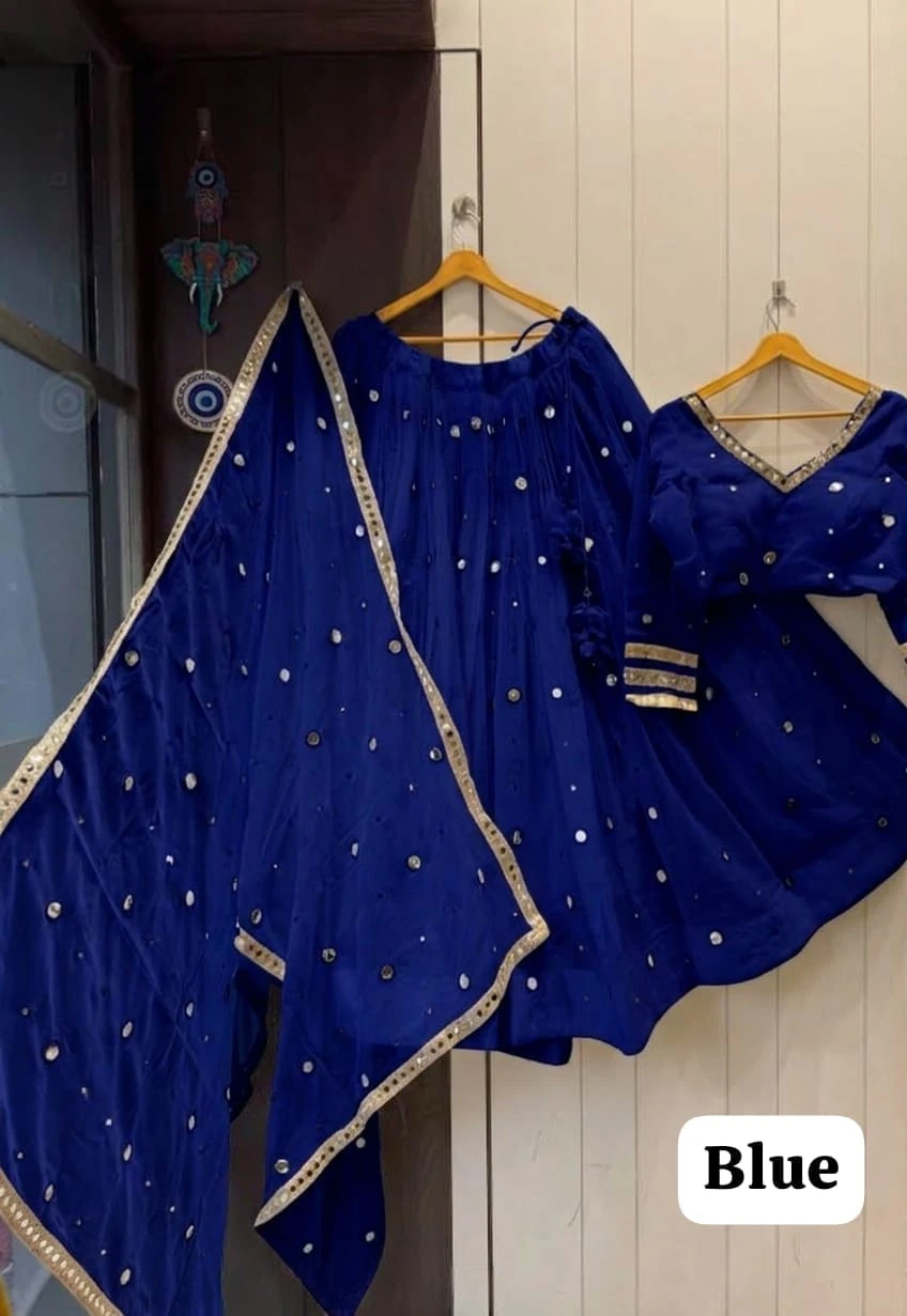 Daya Pure Fox Georgette Lehenga Choli With Heavy Computer Mirror Work 6