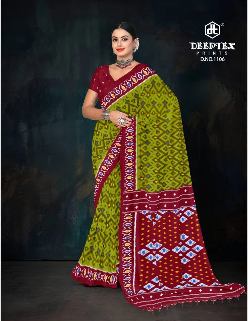 Deeptex Ikkat Vol 11 Cotton Printed Saree Collection 12