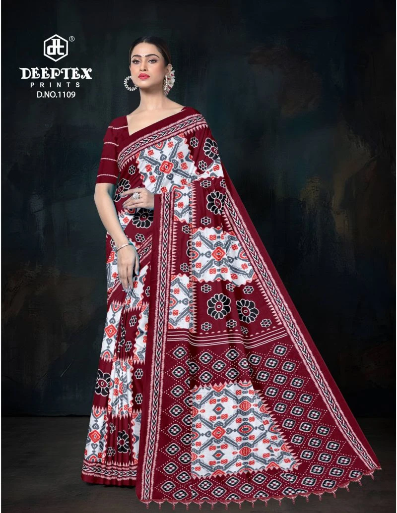 Deeptex Ikkat Vol 11 Cotton Printed Saree Collection 2