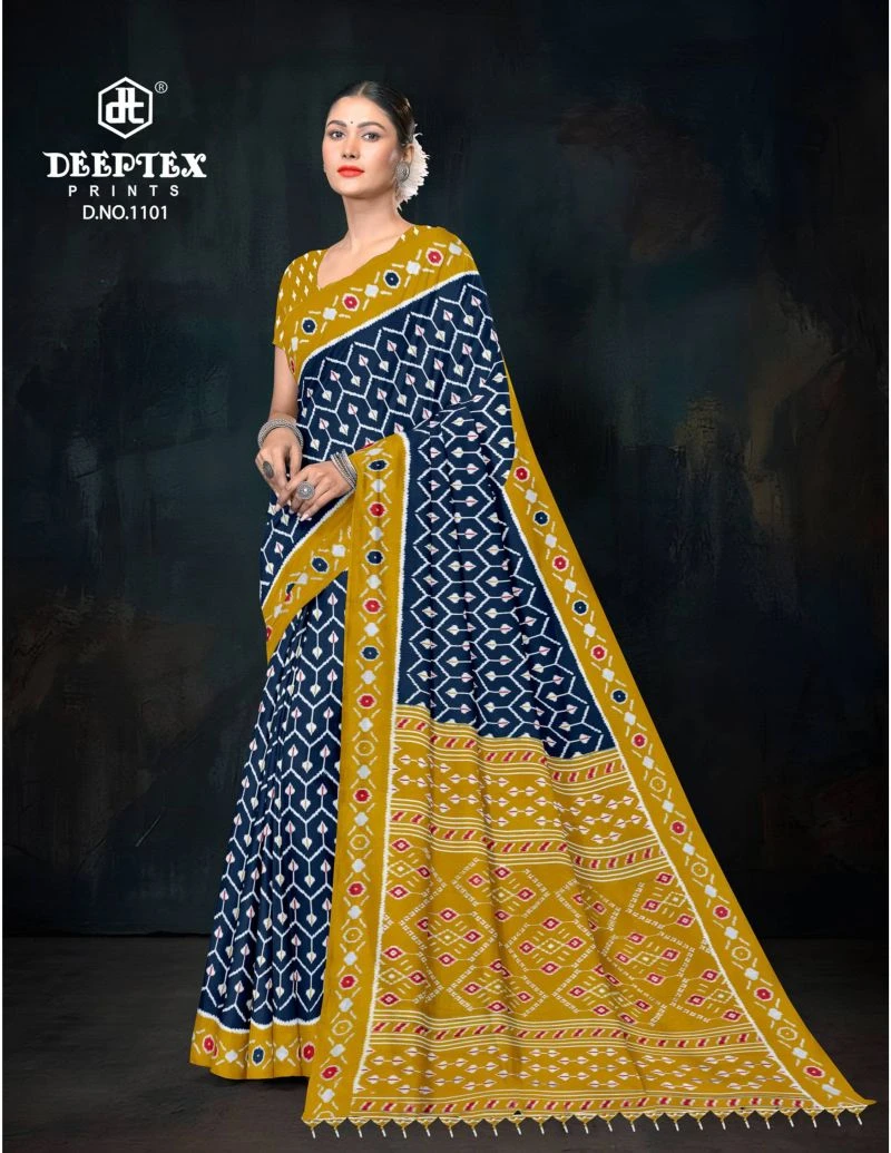 Deeptex Ikkat Vol 11 Cotton Printed Saree Collection 3