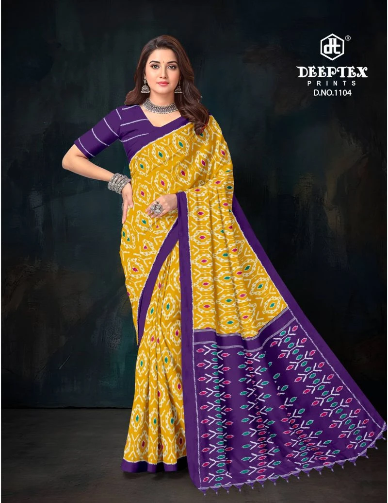 Deeptex Ikkat Vol 11 Cotton Printed Saree Collection 5