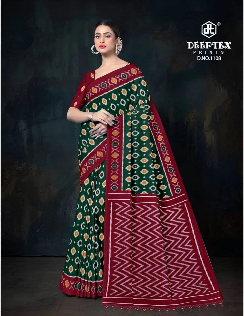 Deeptex Ikkat Vol 11 Cotton Printed Saree Collection 6