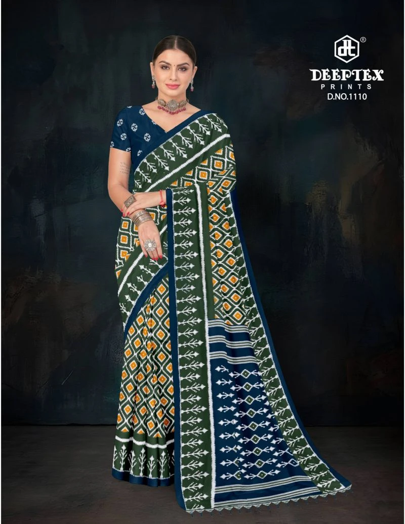 Deeptex Ikkat Vol 11 Cotton Printed Saree Collection 8