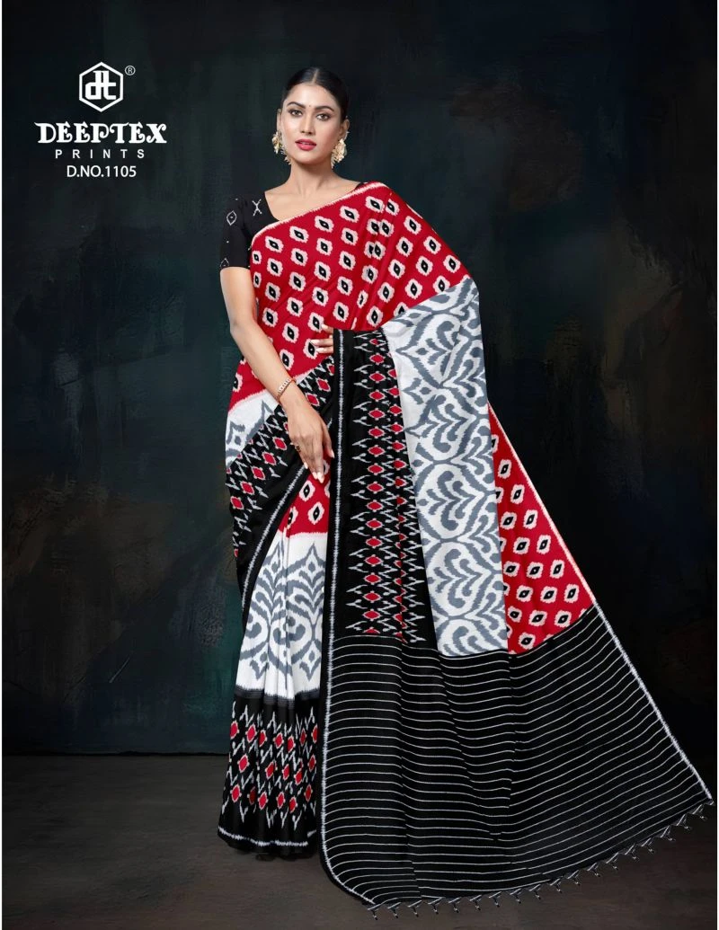 Deeptex Ikkat Vol 11 Cotton Printed Saree Collection 9