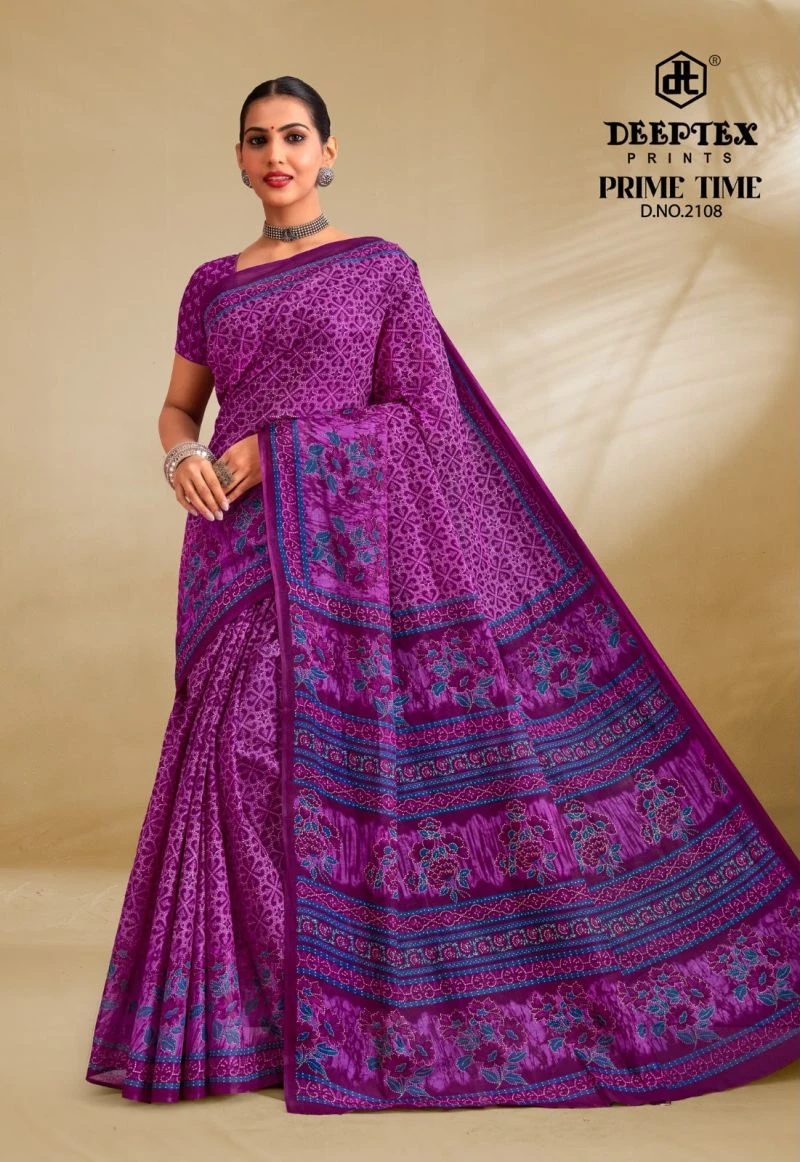 Deeptex Prime Time Vol 21 Cotton Printed Saree Collection 5