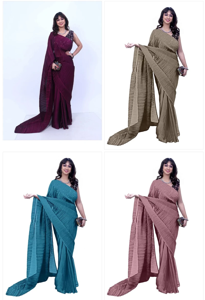 Diksha Half Bd Rangoli Crush Sequence Worked Saree Collection 6