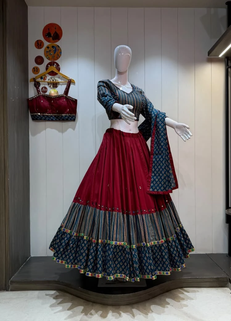Double Blouse Pure Jaam Cotton Lehenga Choli With Heavy Kalamkari Print 1
