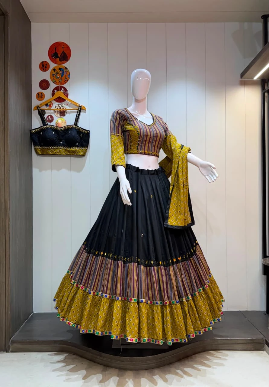 Double Blouse Pure Jaam Cotton Lehenga Choli With Heavy Kalamkari Print 4