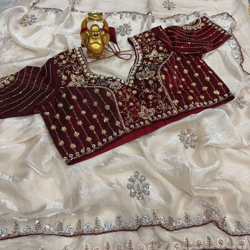 Ds 835 Space Silk Cutdana Handworked Saree Collection 1