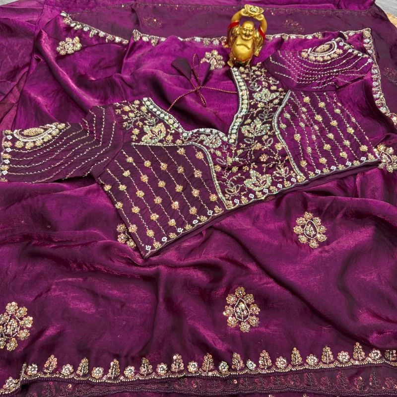 Ds 835 Space Silk Cutdana Handworked Saree Collection 3