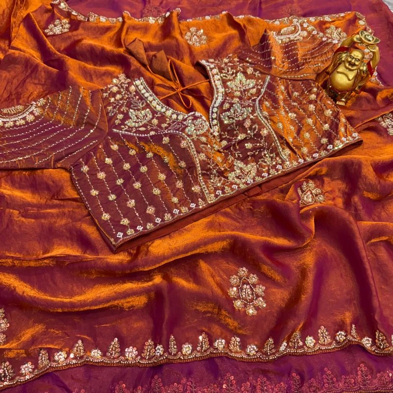 Ds 835 Space Silk Cutdana Handworked Saree Collection 4