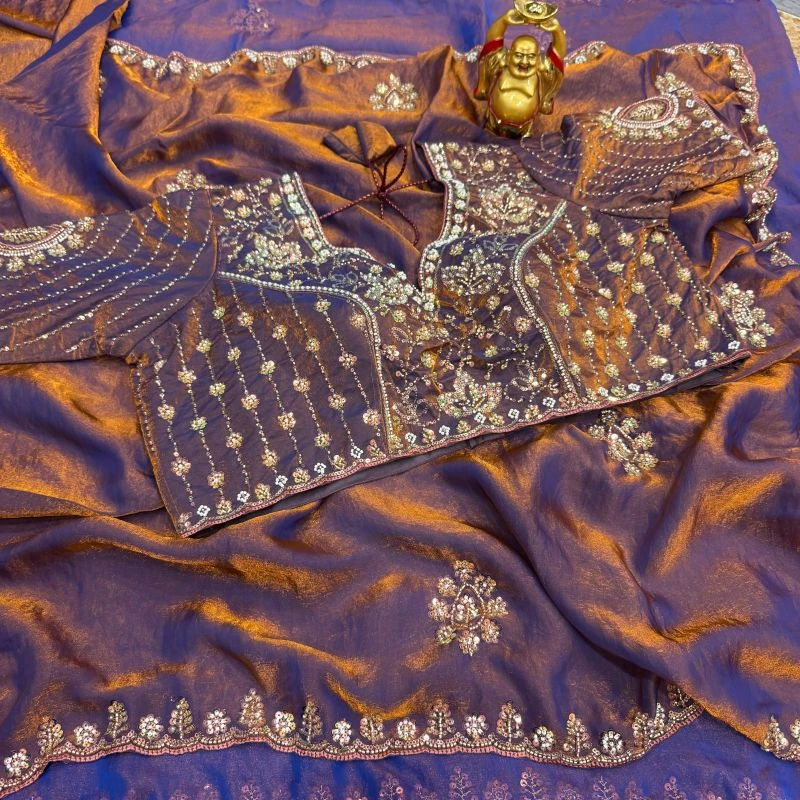 Ds 835 Space Silk Cutdana Handworked Saree Collection 6