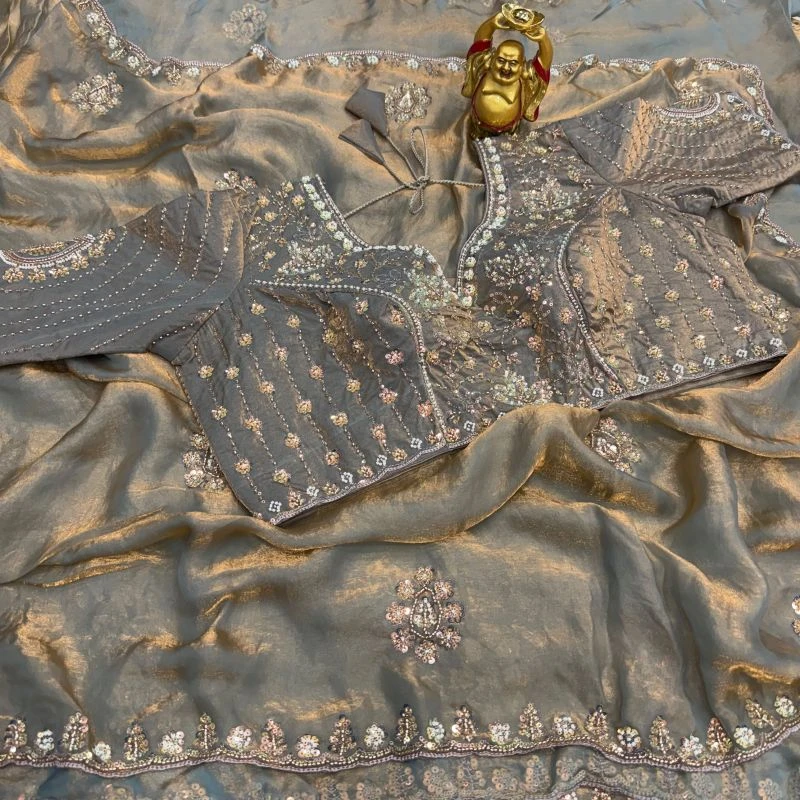 Ds 835 Space Silk Cutdana Handworked Saree Collection 7