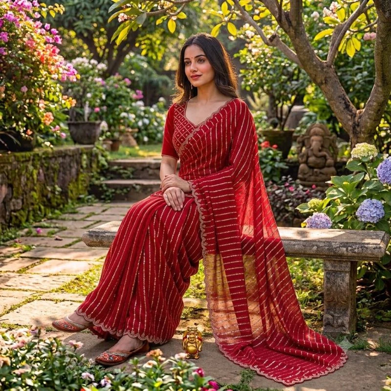 Ds 843 Fendy Satin Beads Worked Saree Collection 16