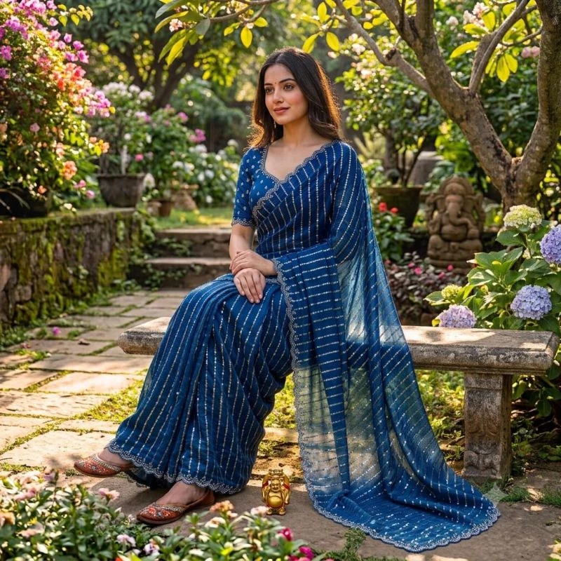 Ds 843 Fendy Satin Beads Worked Saree Collection 3