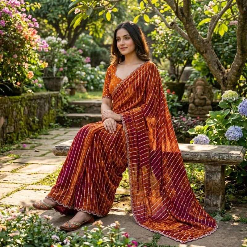 Ds 843 Fendy Satin Beads Worked Saree Collection 8