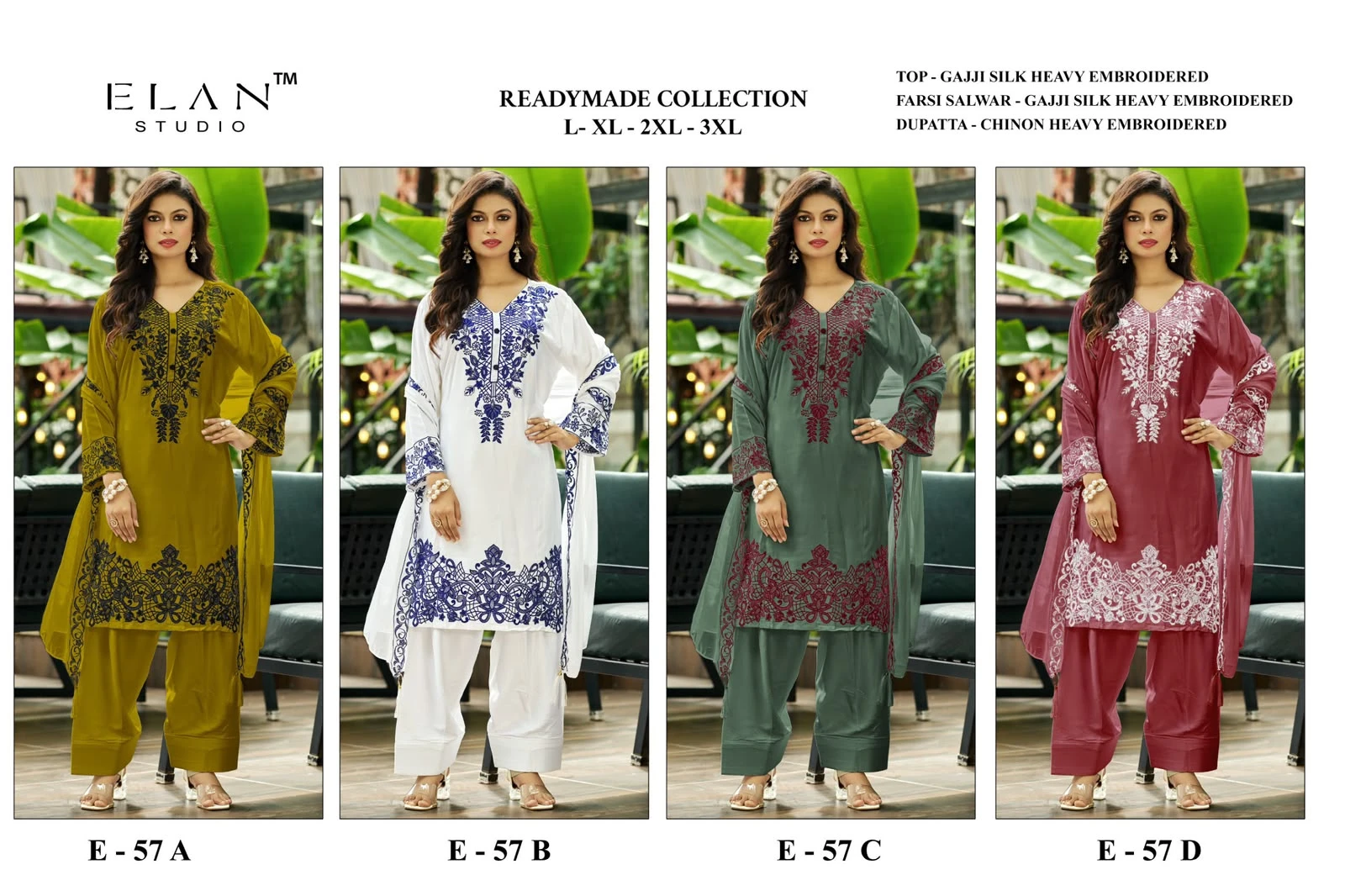 Elan Studio Gajji Silk Embroidered Pakistani Salwar Suits Collection 8