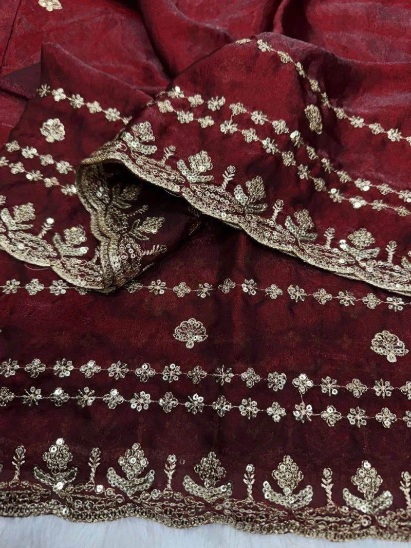 Em 23 Fandy Satin Zari Embroidery Worked Saree Collection 2