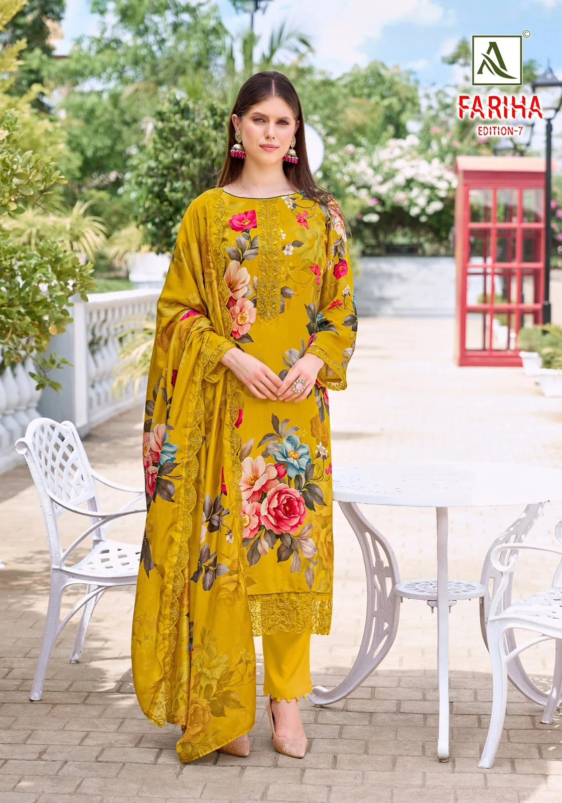Alok Suit Fariha 7 Maslin Digital Designer Print Suit With Embroidery Work 3