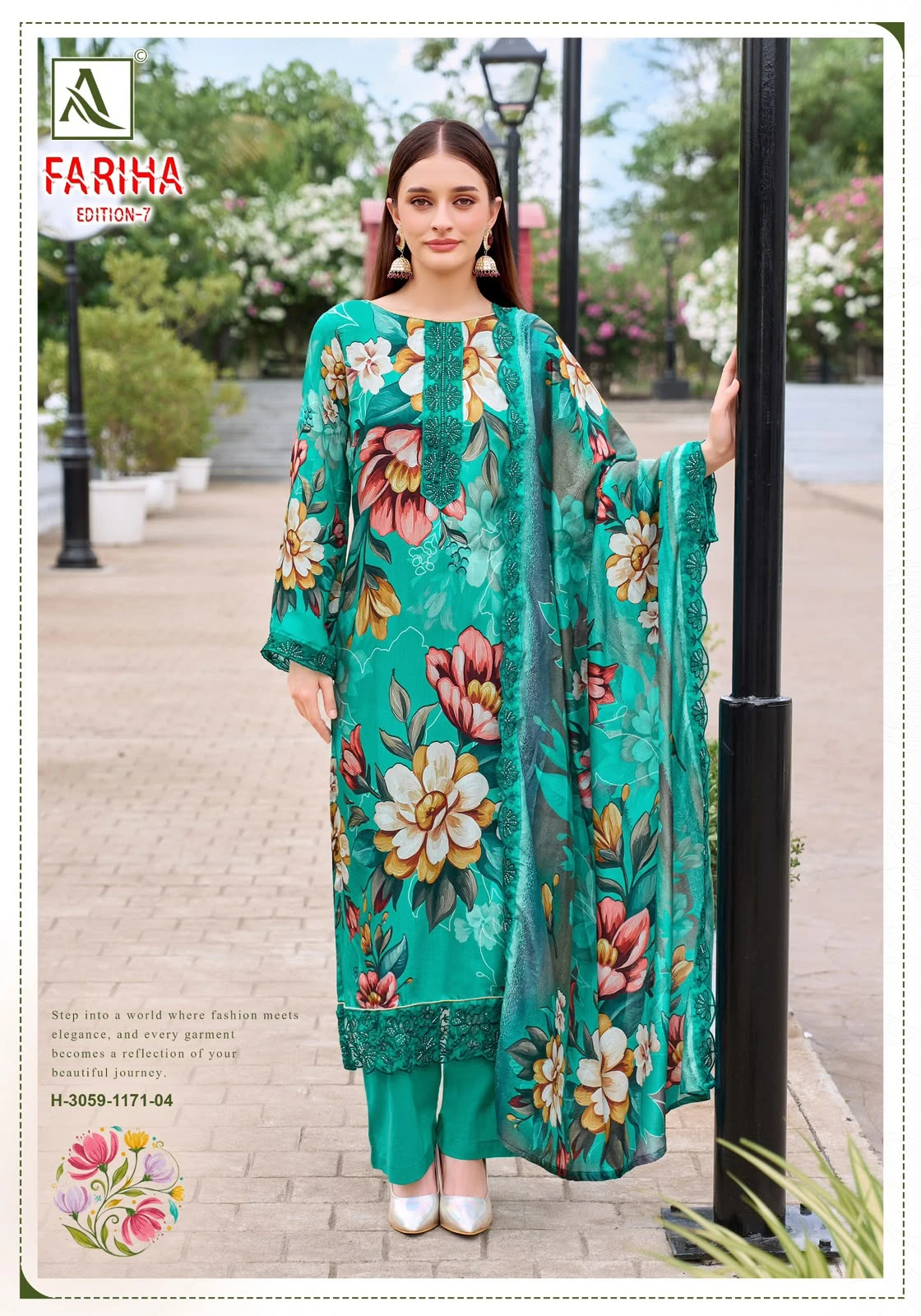 Alok Suit Fariha 7 Maslin Digital Designer Print Suit With Embroidery Work 7