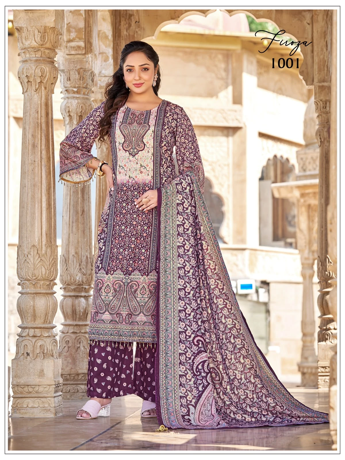 Firoza Jam Satin Mirror Work Pakistani Suit Collection 5