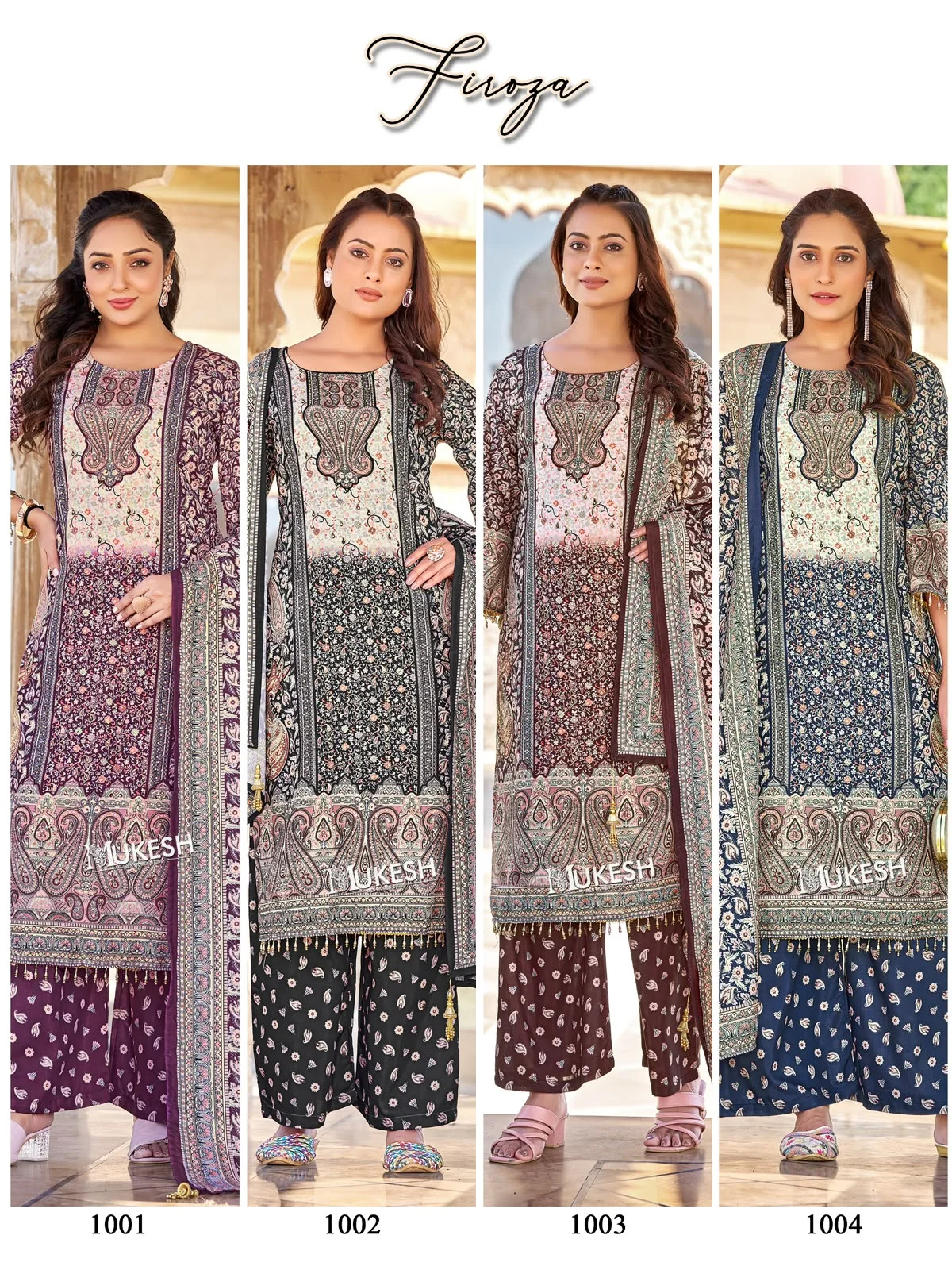 Firoza Jam Satin Mirror Work Pakistani Suit Collection 8