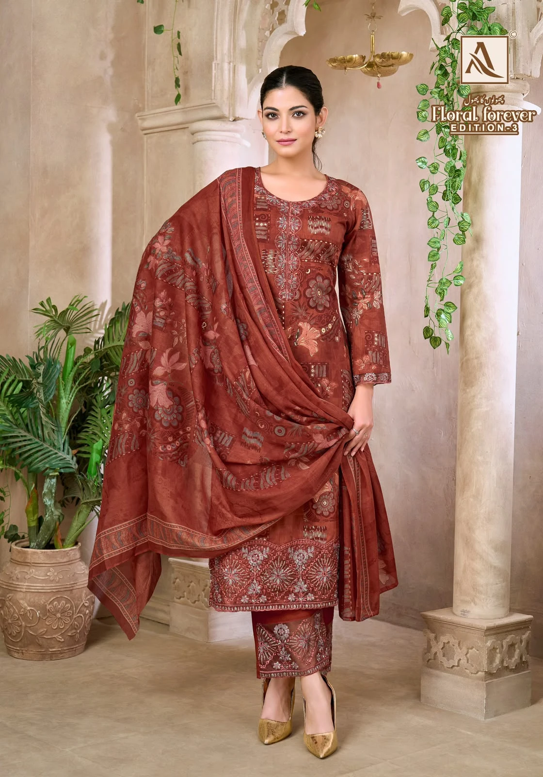 Alok Suit Floral Forever 3  Pure Cambric Cotton Suit With Fancy Embroidery Work 5