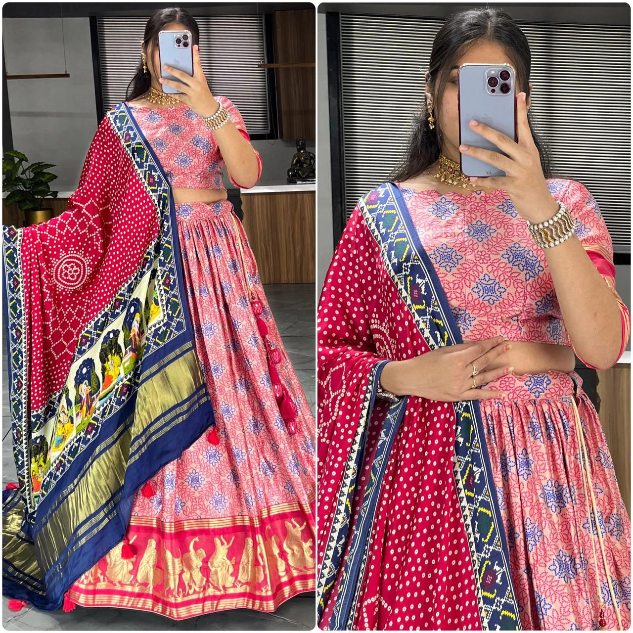 Gaji Silk Lehenga Choli Semi Gaji Silk With Zari Border 2