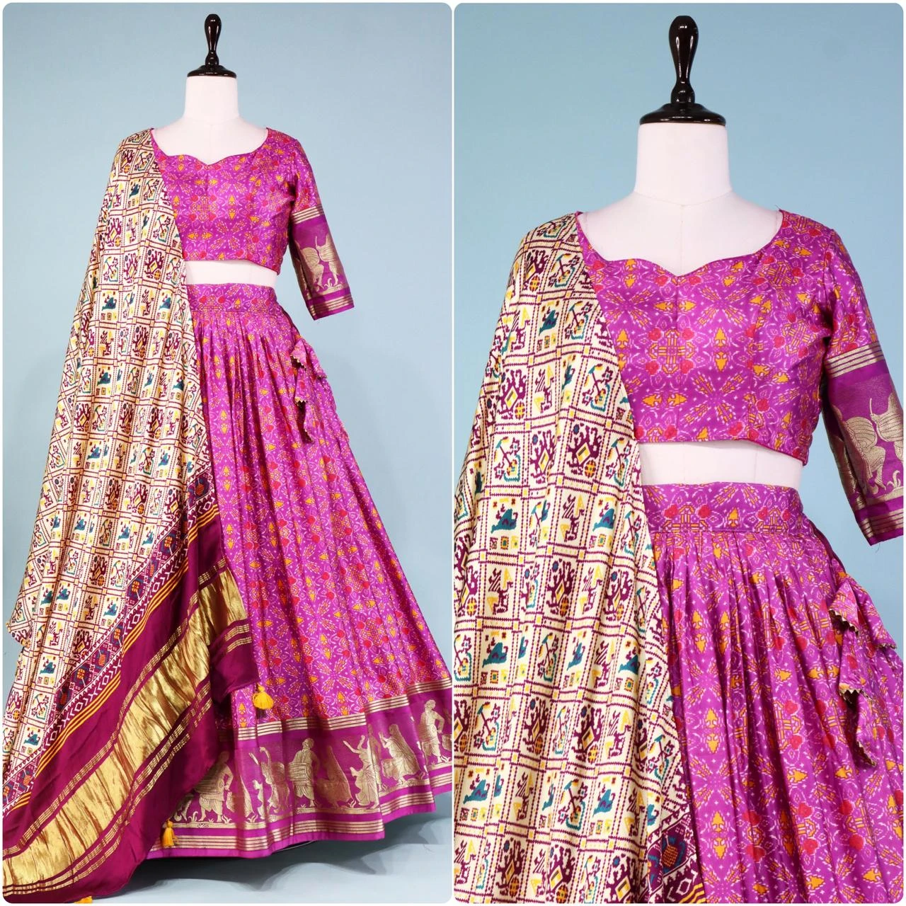 Gaji Silk Lehenga Choli Semi Gaji Silk With Zari Border 3