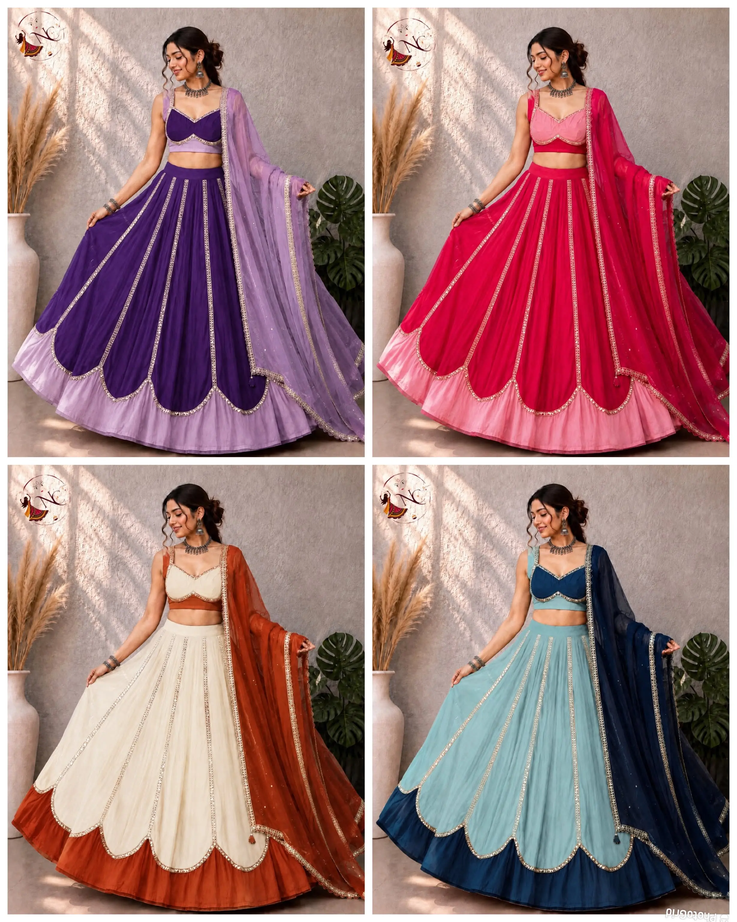 Ghoomar Navratri Collection Roman Silk Lehenga Choli With Dupatta