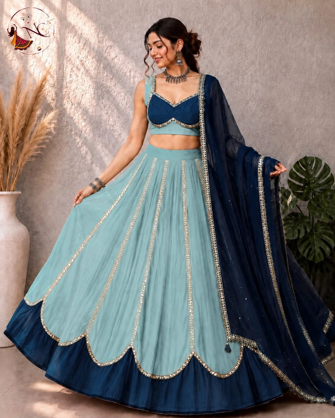 Ghoomar Navratri Collection Roman Silk Lehenga Choli With Dupatta 3