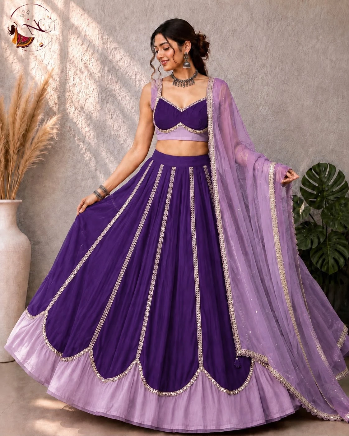 Ghoomar Navratri Collection Roman Silk Lehenga Choli With Dupatta 4