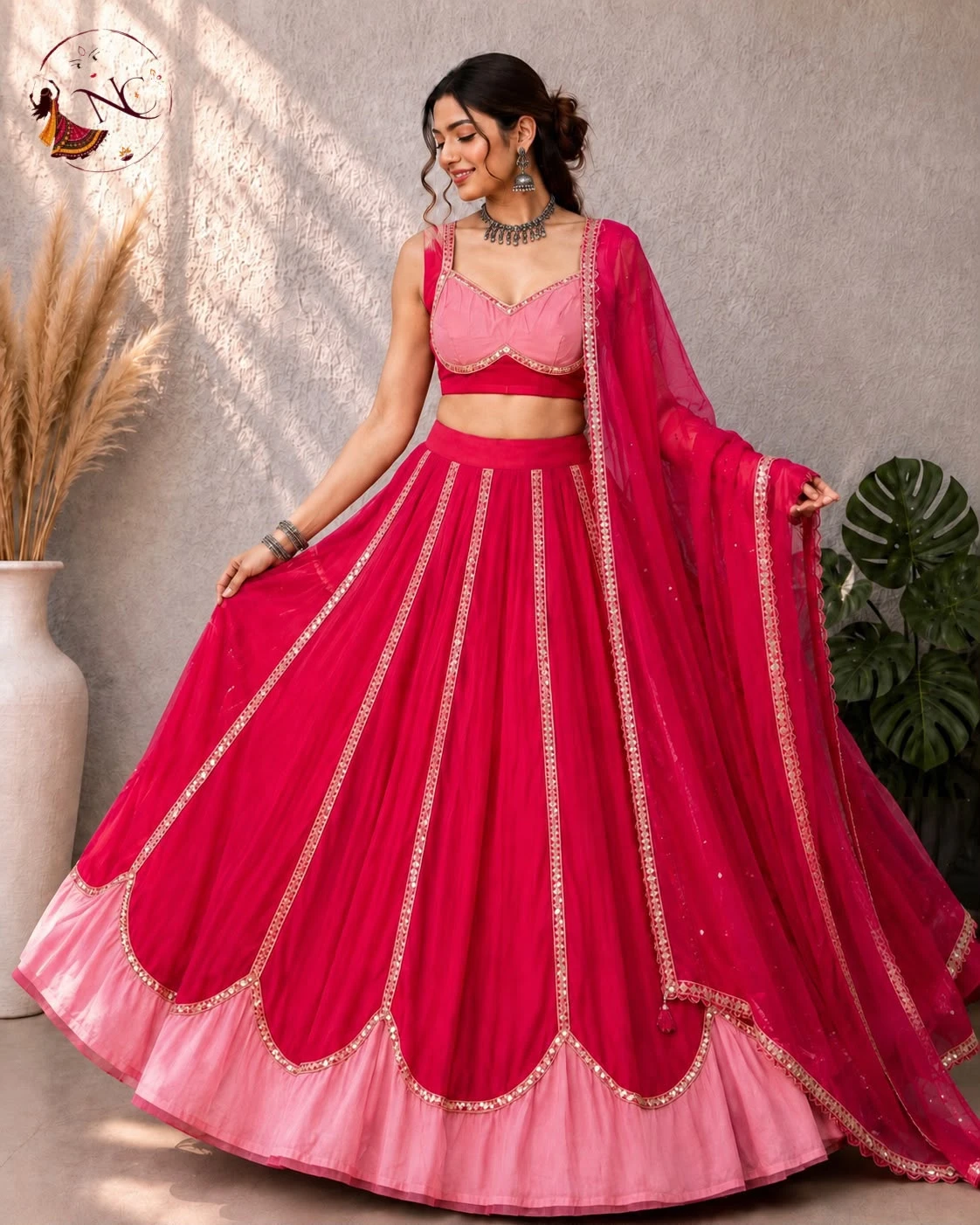 Ghoomar Navratri Collection Roman Silk Lehenga Choli With Dupatta 5