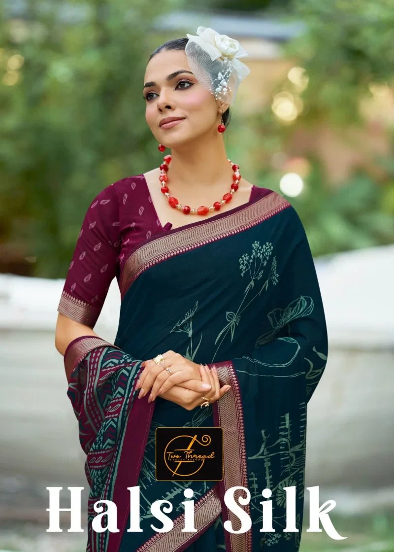 Halsi Silk Viscose Zari Border Saree Collection