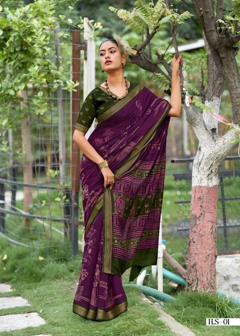 Halsi Silk Viscose Zari Border Saree Collection 10